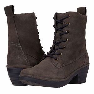 Fly London Diesel Oil Suede Lace up Zipper Bootie Boot New